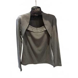 NEW AZI women's stud neck top in grey